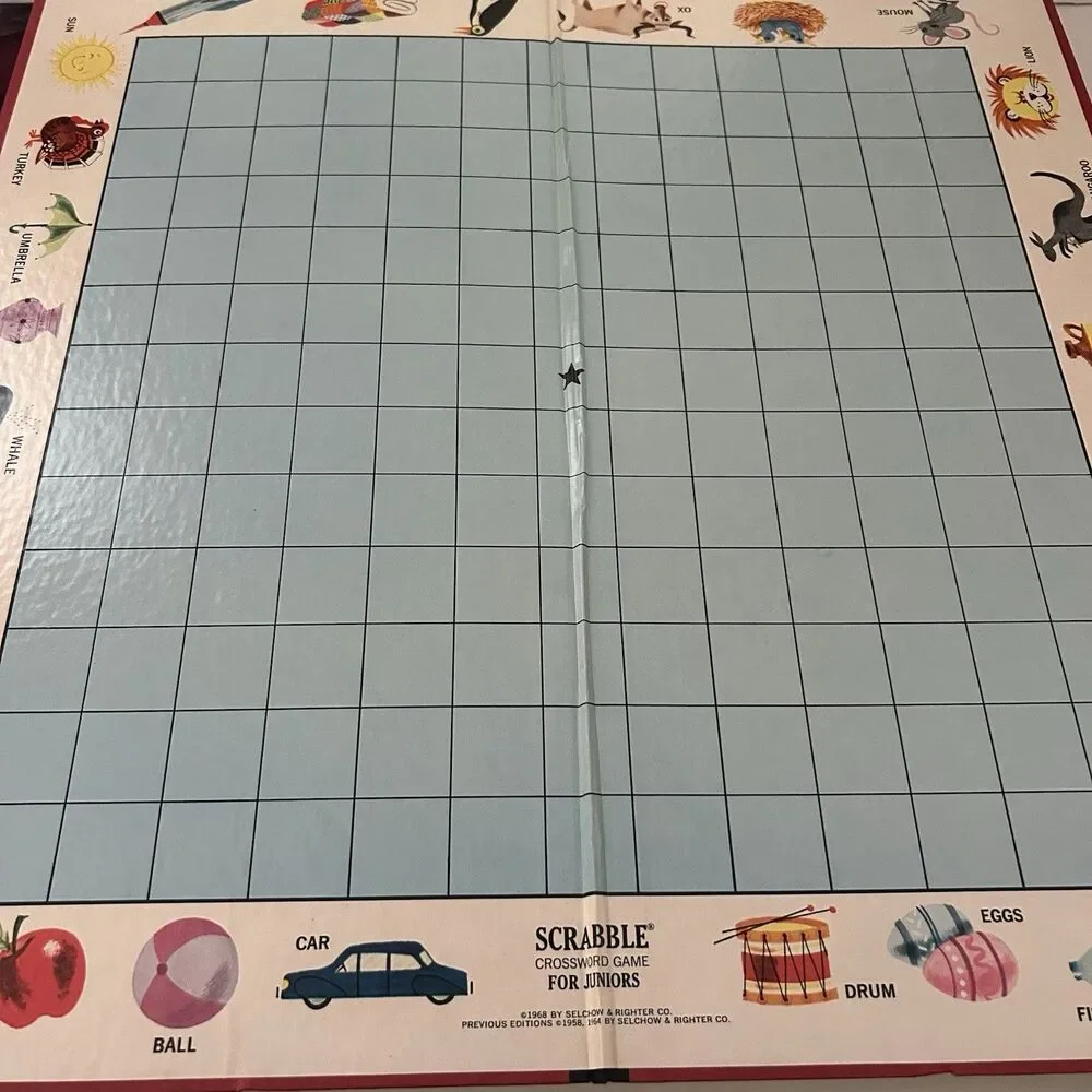 VINTAGE 1968 SCRABBLE FOR JUNIORS BOARD GAME Edition Three Crossword Game